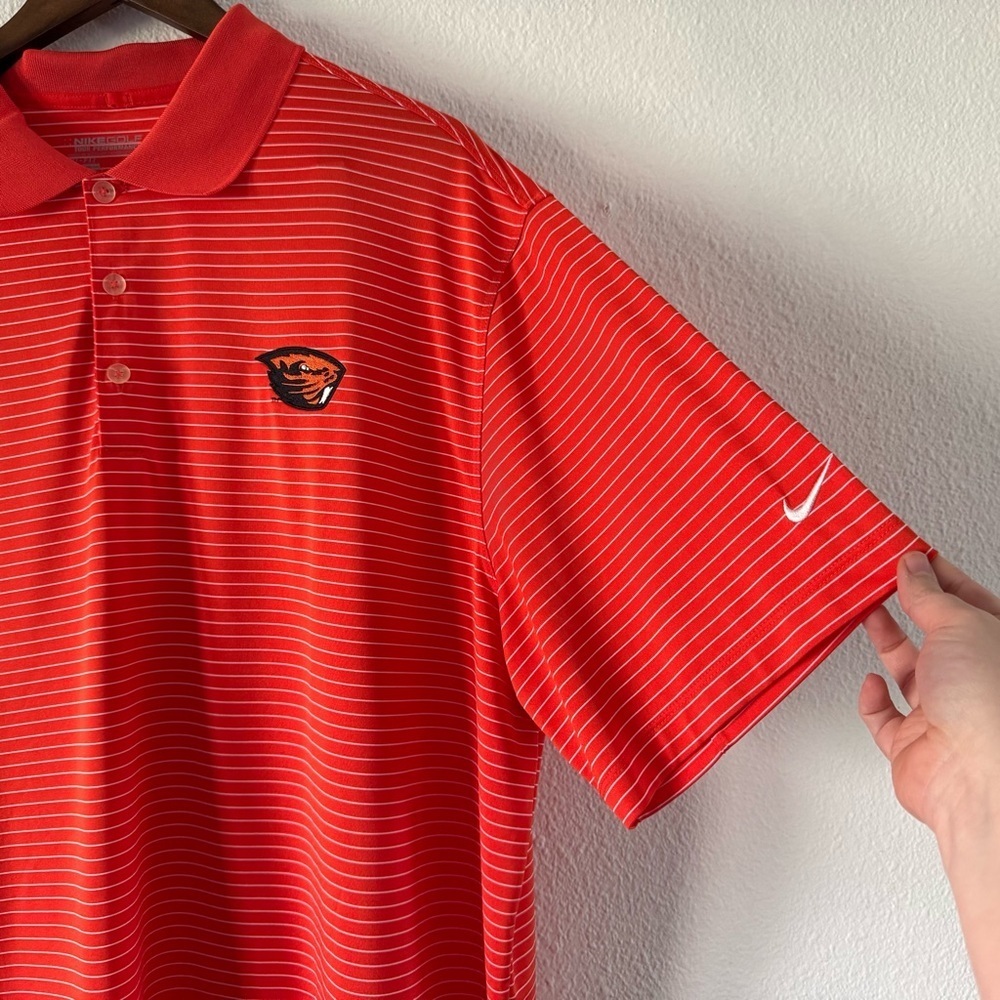 Nike Golf Tour Performance OSU BEAVERS Stripe Polo Shirt XXL NEW โ15 Collector - Picture 3 of 8